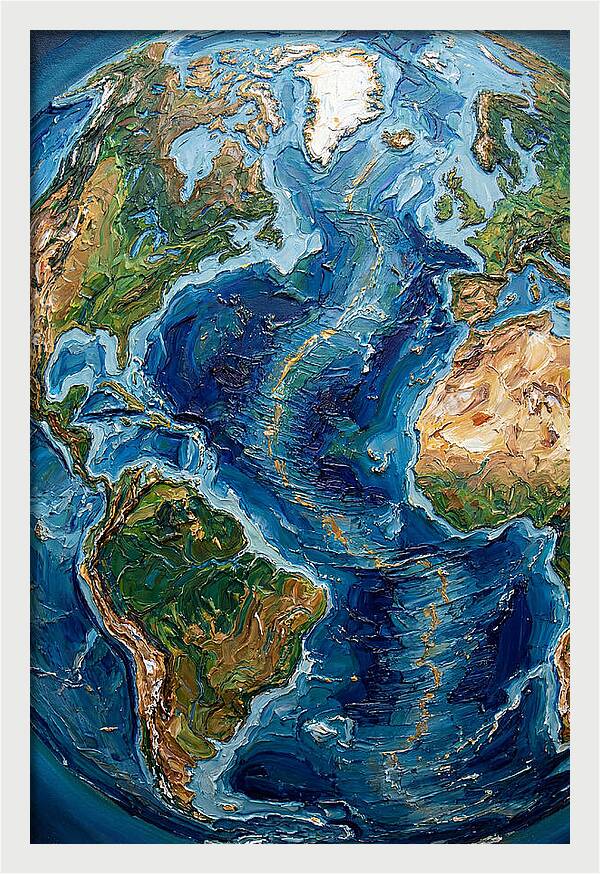 Globe In Palette Knife Style