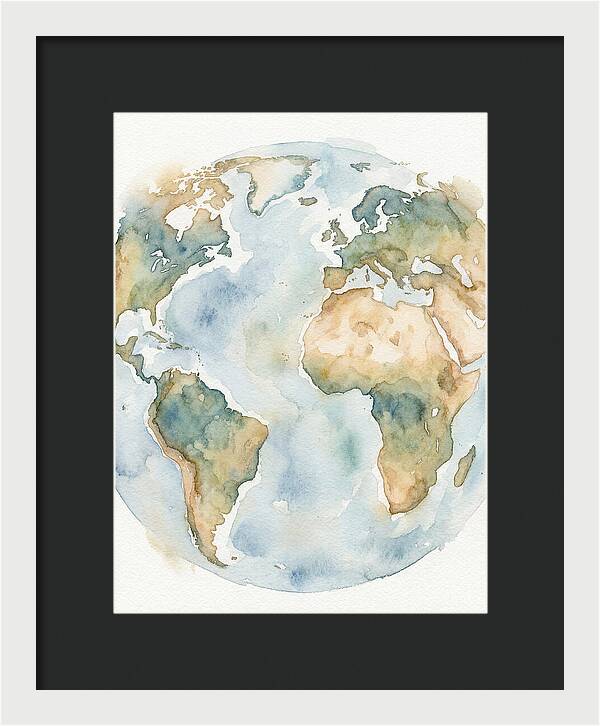 Globe Watercolor Illustration
