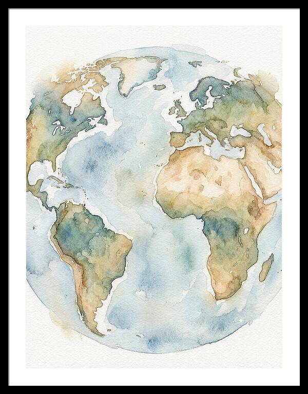 Globe Watercolor Illustration