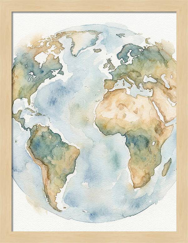 Globe Watercolor Illustration