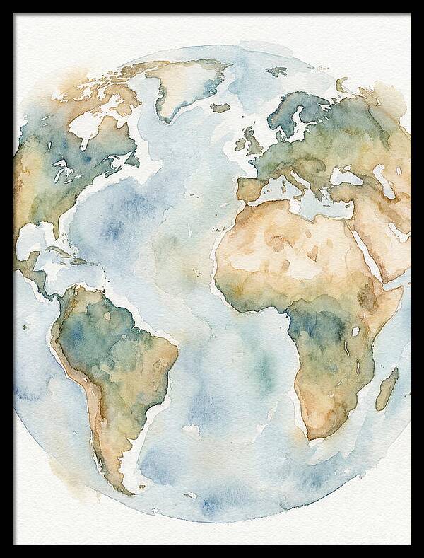 Globe Watercolor Illustration