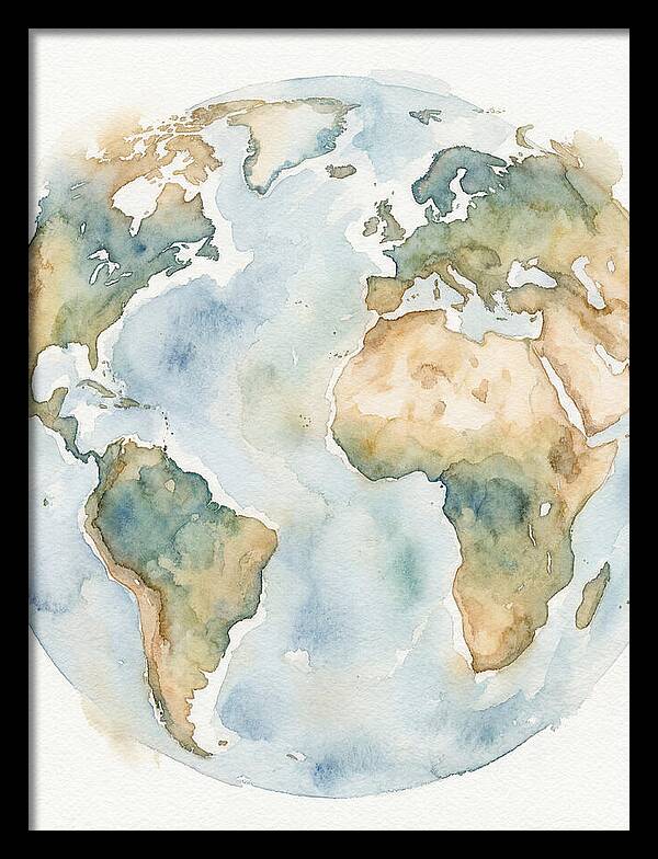 Globe Watercolor Illustration