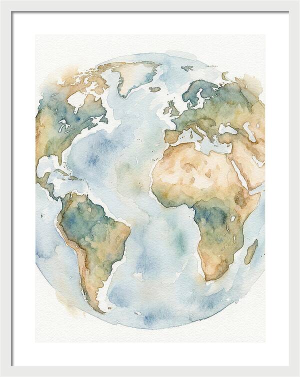 Globe Watercolor Illustration