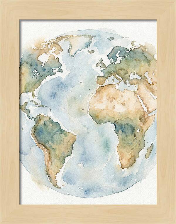 Globe Watercolor Illustration