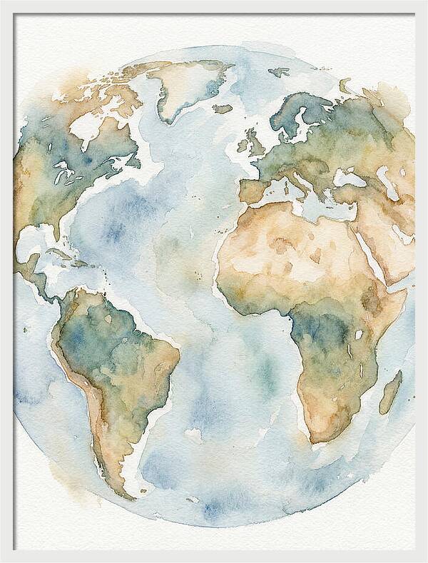 Globe Watercolor Illustration