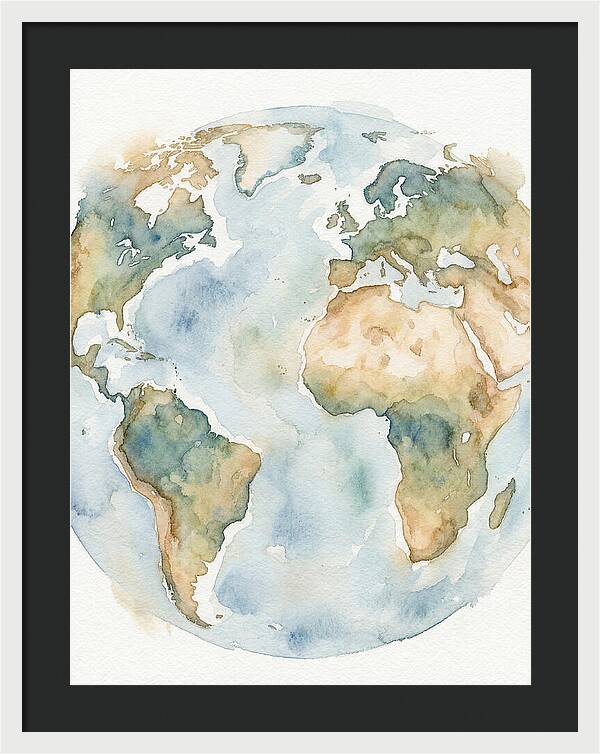 Globe Watercolor Illustration