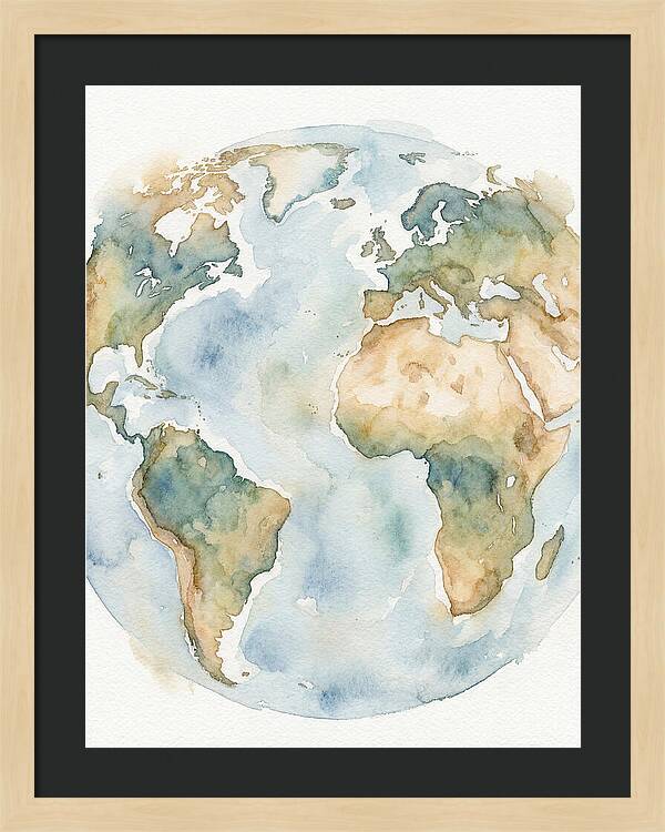 Globe Watercolor Illustration