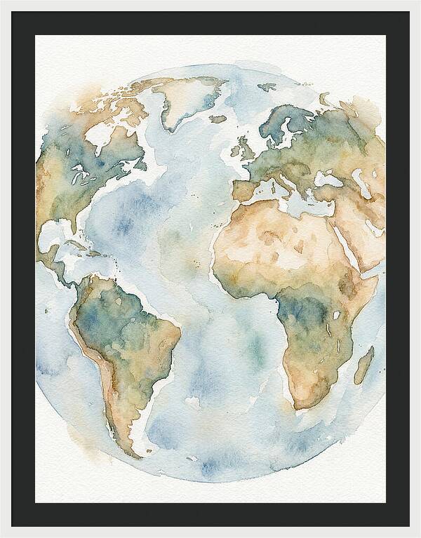 Globe Watercolor Illustration