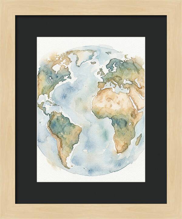 Globe Watercolor Illustration