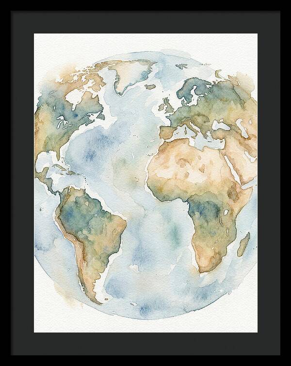 Globe Watercolor Illustration