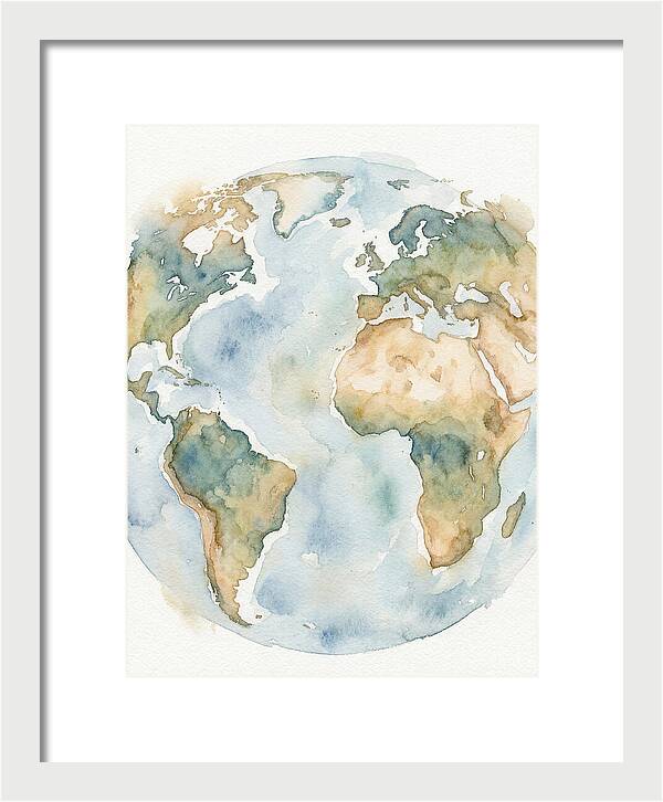 Globe Watercolor Illustration