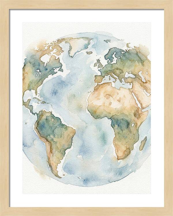 Globe Watercolor Illustration