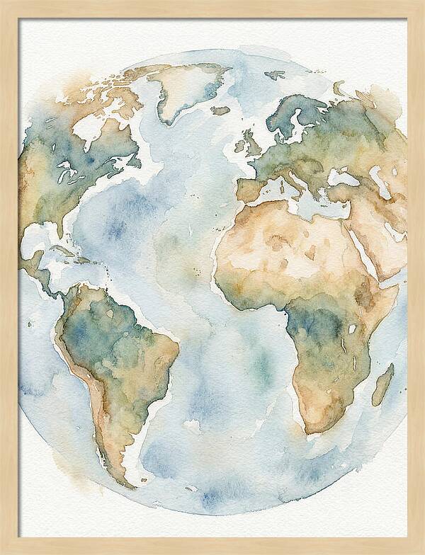 Globe Watercolor Illustration