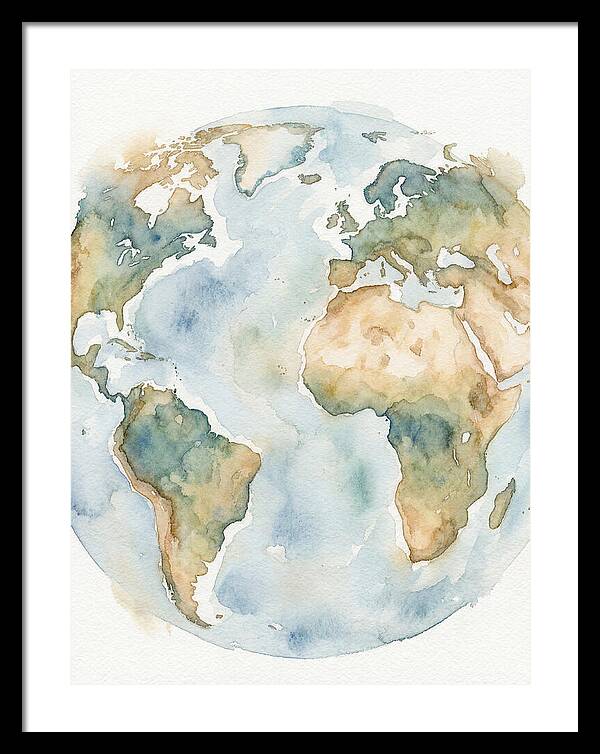 Globe Watercolor Illustration