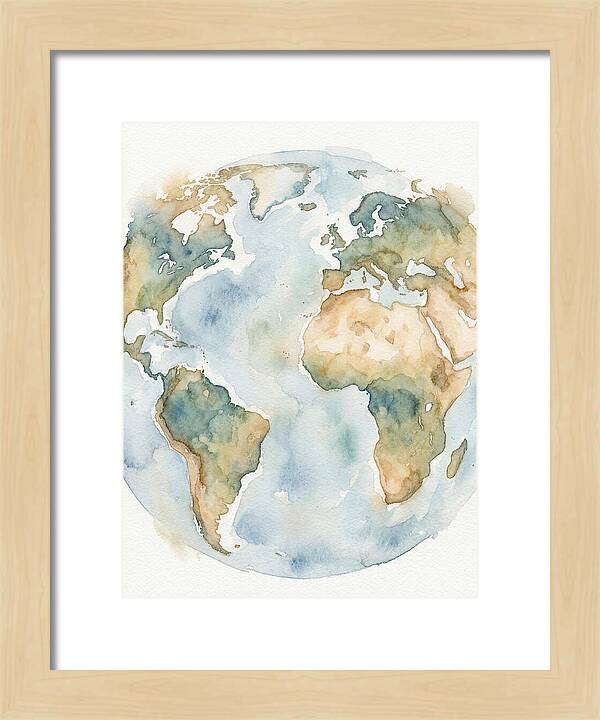 Globe Watercolor Illustration