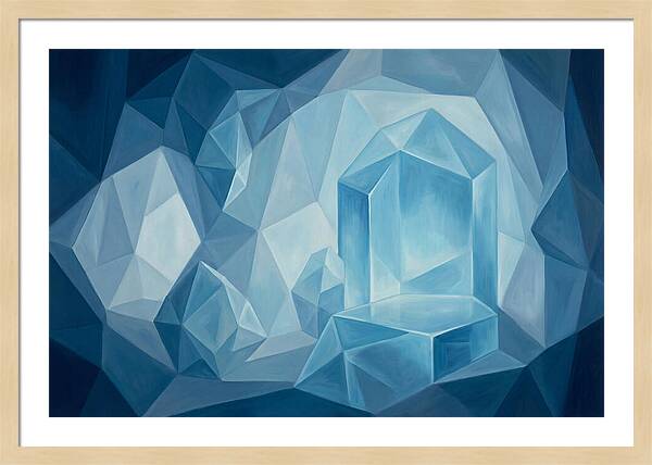 Glowing Blue Ice Cave