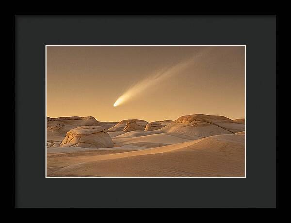 Glowing Comet Over Desert Dunes