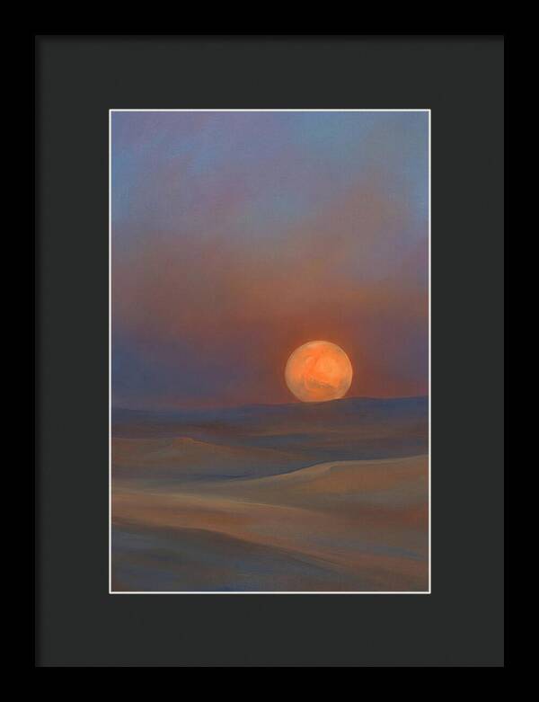 Glowing Orange Mars Above Dunes
