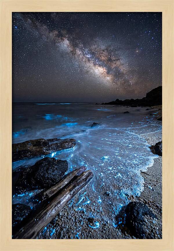 Glowing Tides Beneath Celestial Skies