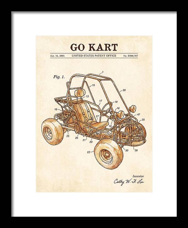 Go Kart Watercolor Patent Usd500707s1