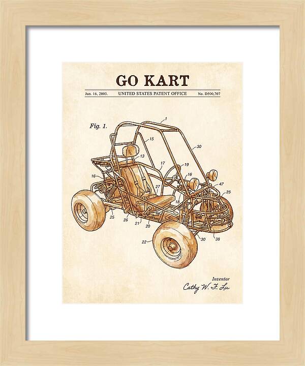 Go Kart Watercolor Patent Usd500707s1
