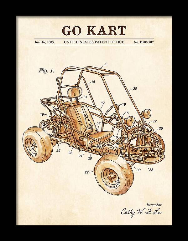 Go Kart Watercolor Patent Usd500707s1