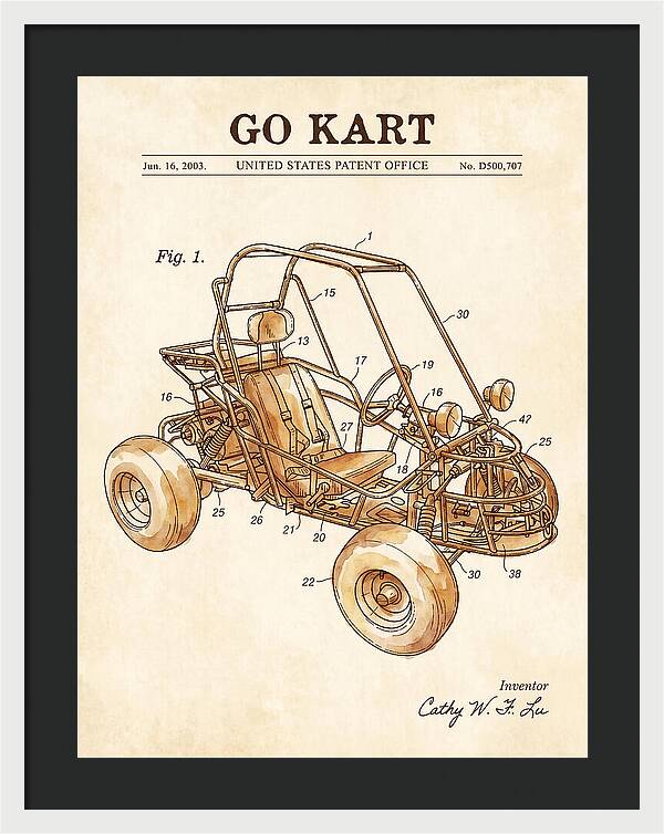 Go Kart Watercolor Patent Usd500707s1