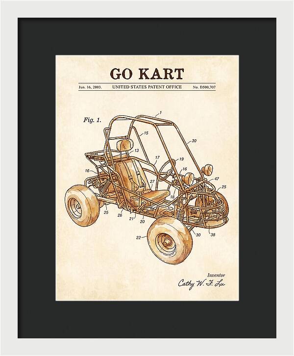Go Kart Watercolor Patent Usd500707s1