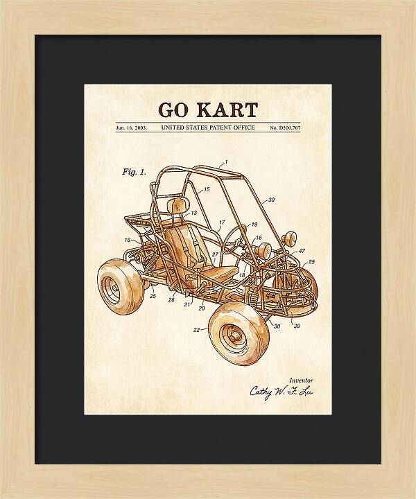 Go Kart Watercolor Patent Usd500707s1