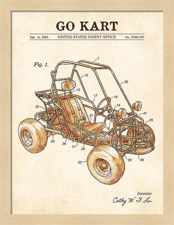 Go Kart Watercolor Patent Usd500707s1