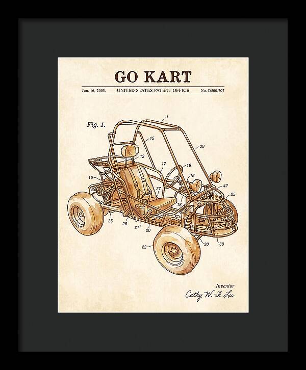 Go Kart Watercolor Patent Usd500707s1