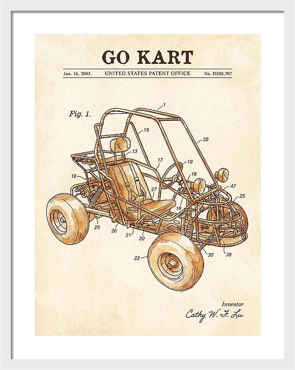 Go Kart Watercolor Patent Usd500707s1