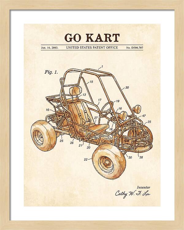 Go Kart Watercolor Patent Usd500707s1