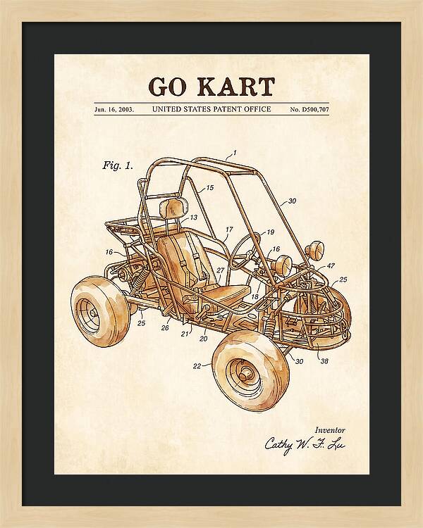 Go Kart Watercolor Patent Usd500707s1