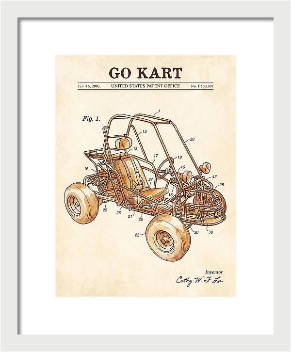 Go Kart Watercolor Patent Usd500707s1