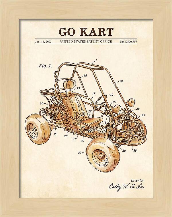 Go Kart Watercolor Patent Usd500707s1