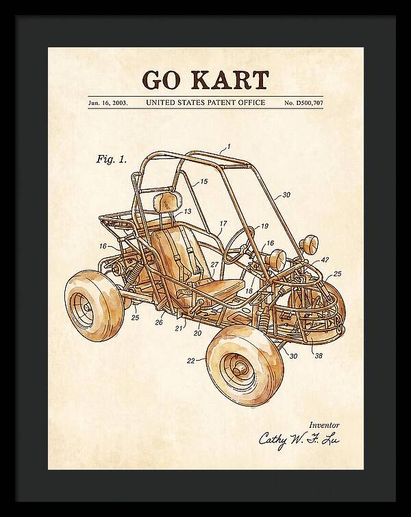 Go Kart Watercolor Patent Usd500707s1