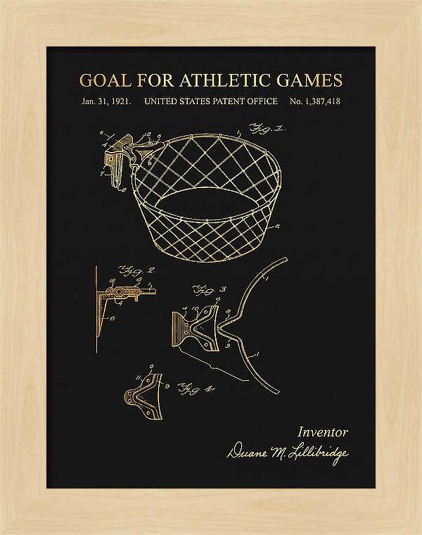 Goal For Athletic Games Basketball Hoop Gold Patent Us1387418