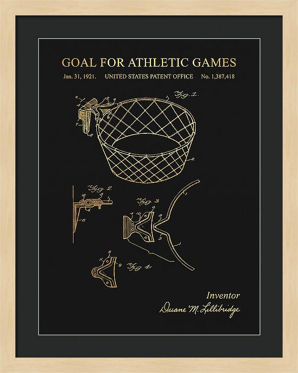 Goal For Athletic Games Basketball Hoop Gold Patent Us1387418