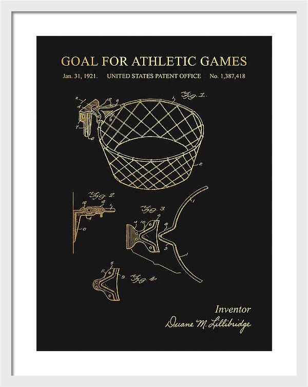 Goal For Athletic Games Basketball Hoop Gold Patent Us1387418