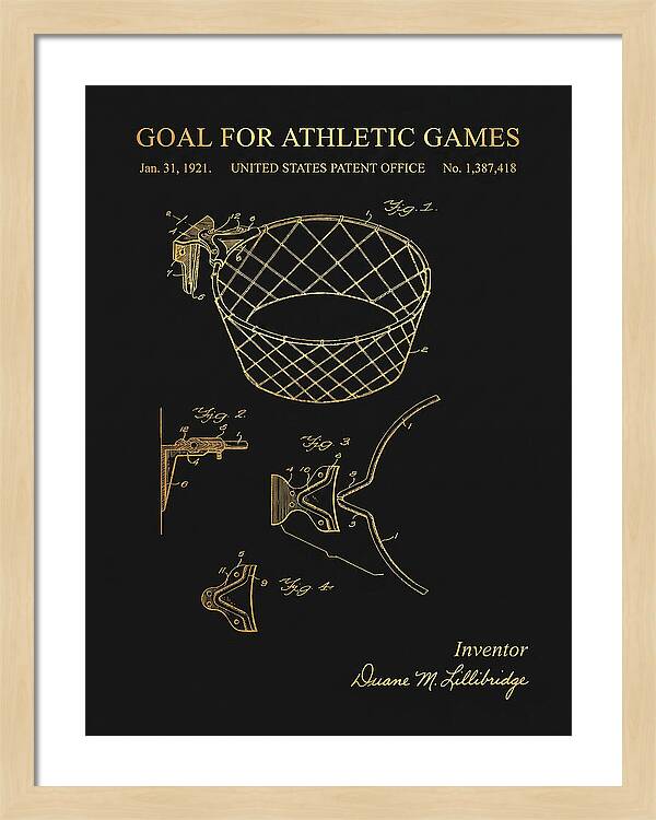 Goal For Athletic Games Basketball Hoop Gold Patent Us1387418
