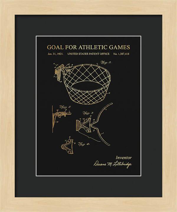 Goal For Athletic Games Basketball Hoop Gold Patent Us1387418
