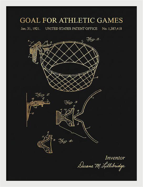 Goal For Athletic Games Basketball Hoop Gold Patent Us1387418