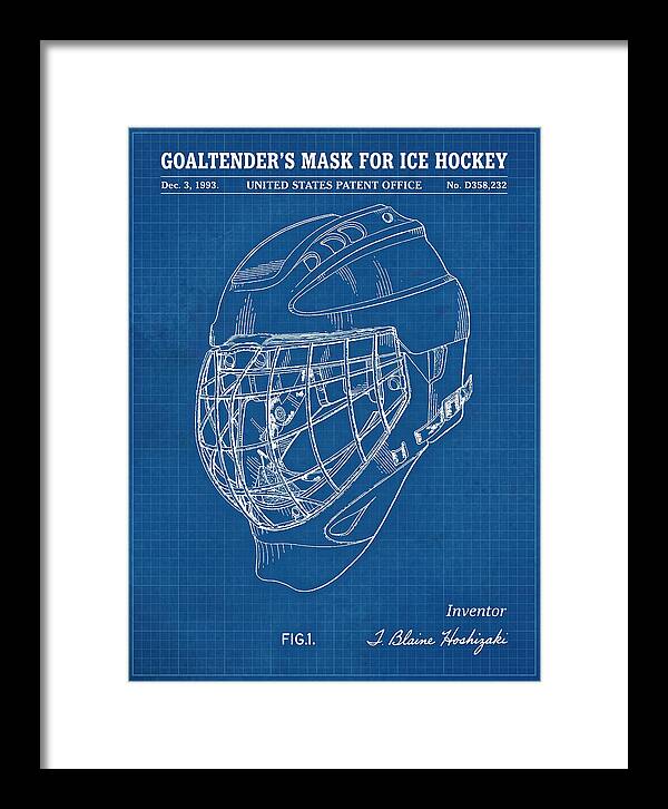 Goaltender's Mask For Ice Hockey Blueprint Patent Usd358232s