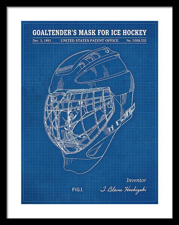 Goaltender's Mask For Ice Hockey Blueprint Patent Usd358232s
