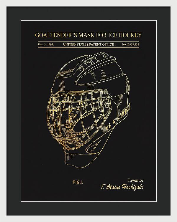Goaltender's Mask For Ice Hockey Gold Patent Usd358232s