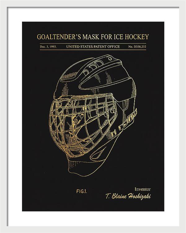 Goaltender's Mask For Ice Hockey Gold Patent Usd358232s