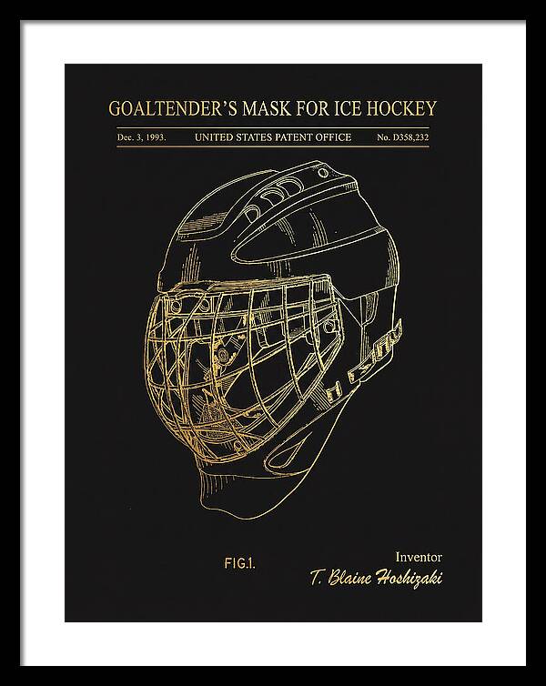 Goaltender's Mask For Ice Hockey Gold Patent Usd358232s