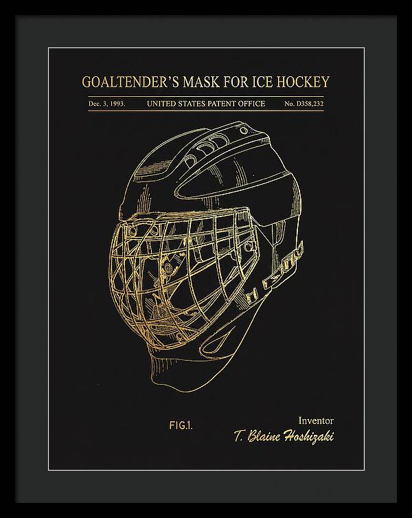 Goaltender's Mask For Ice Hockey Gold Patent Usd358232s