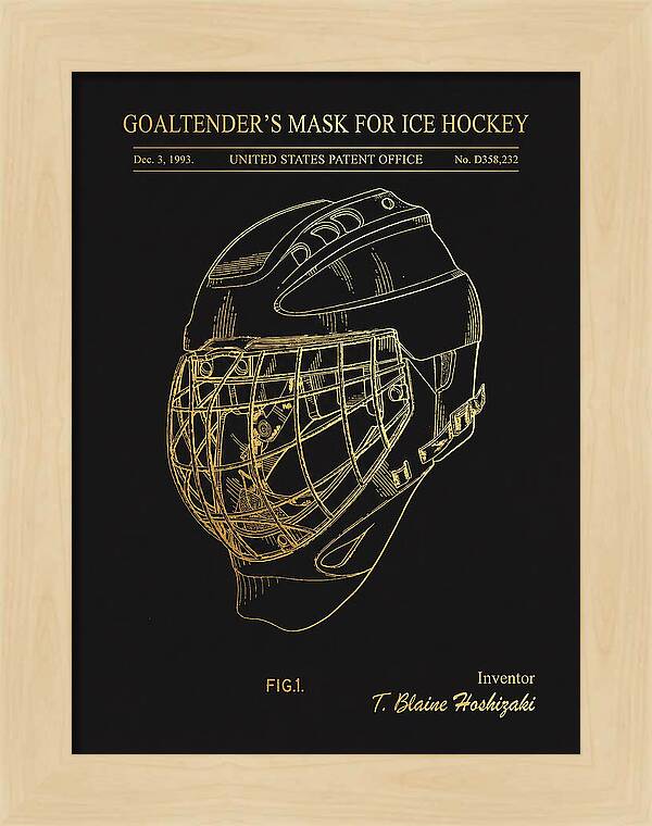 Goaltender's Mask For Ice Hockey Gold Patent Usd358232s